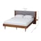 Baxton Studio Hemera Mid-Century Modern Grey Fabric and Wood King Size Platform Bed With Floating Side Table 246-13551-ZORO - alternate 5